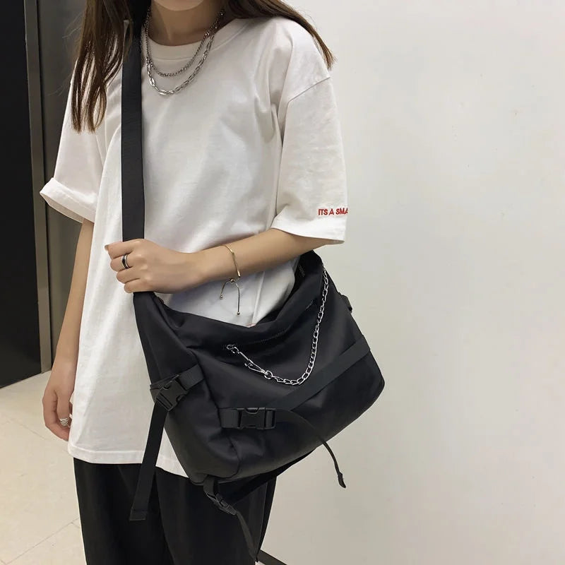 Harajuku Techwear Nylon Sling Gothic Crossbody Bags For Women
