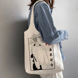Harajuku Tokyo Avenger Shoulder Bag Canvas Bag Casual Shopper Tote Bag