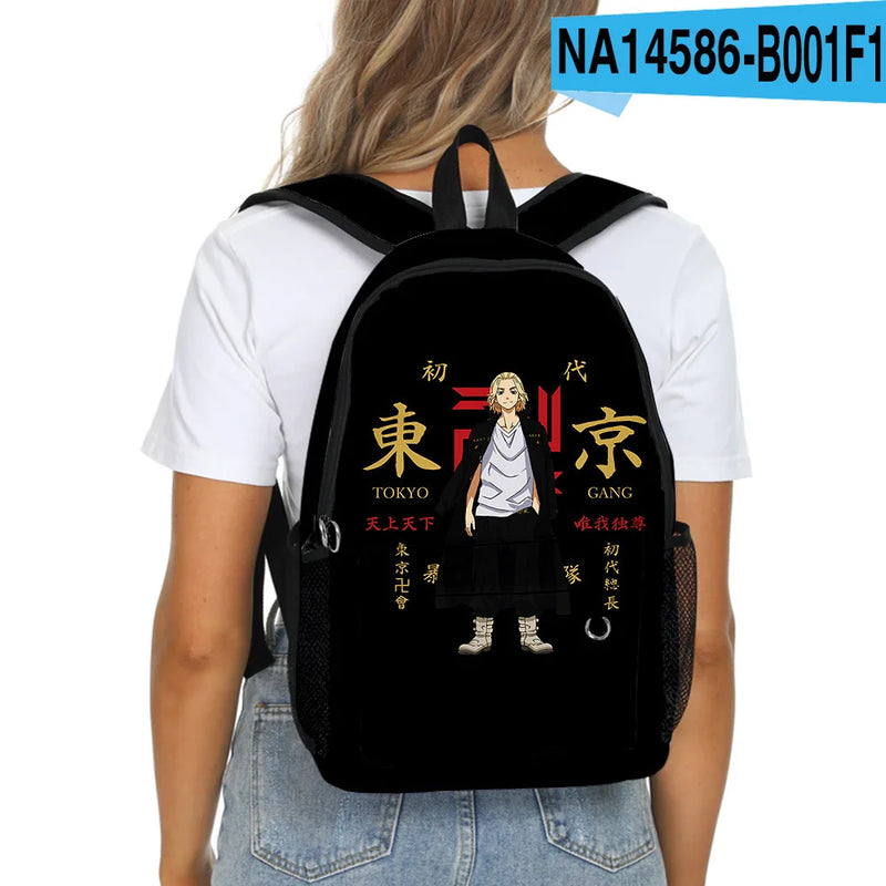 Harajuku Tokyo Revengers School Bag 3D Print Waterproof Backpack Boys Girls
