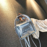 Harajuku Transparent PVC Backpack Women Bookbag Clear Daypack Bag
