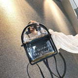 Harajuku Transparent PVC Backpack Women Bookbag Clear Daypack Bag