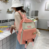 Harajuku Travel Canvas Laptop Backpack Schoolbag Women Mochila Bagpack