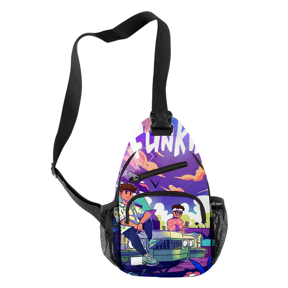 Harajuku 3D Print Chest Bag Waterproof Streetwear Crossbody Bag