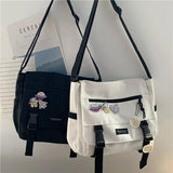 Harajuku Canvas Crossbody Shoulder Bag for Women