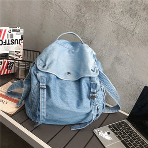 Harajuku Vintage Denim Crossbody Bag Large Capacity Casual Shoulder Handbag
