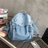 Harajuku Vintage Denim Crossbody Bag Large Capacity Casual Shoulder Handbag
