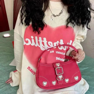 Harajuku Vintage Red Heart Shoulder Bag