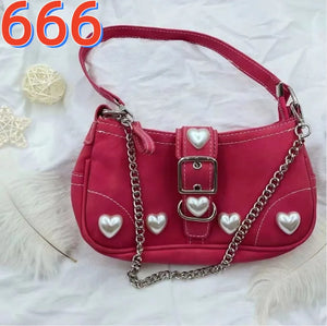 Harajuku Vintage Red Heart Shoulder Bag