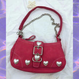Harajuku Vintage Red Heart Shoulder Bag