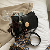 Harajuku Pu Square Handbag Women Crossbody Bag Soft-Faced Shoulder Bag