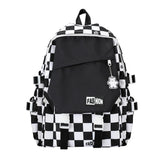 Harajuku Women Backpack Large Capacity Plaid School Bag Portable Travel
