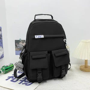 Harajuku Women Backpacks Waterproof Multi-Pocket Nylon Backpack for Teenager