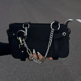 Harajuku Women Shoulder Bag Nylon Zipper Chain Handbags