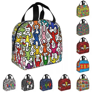 Haring Rainbow Dance Lunch Tote Bag for Women