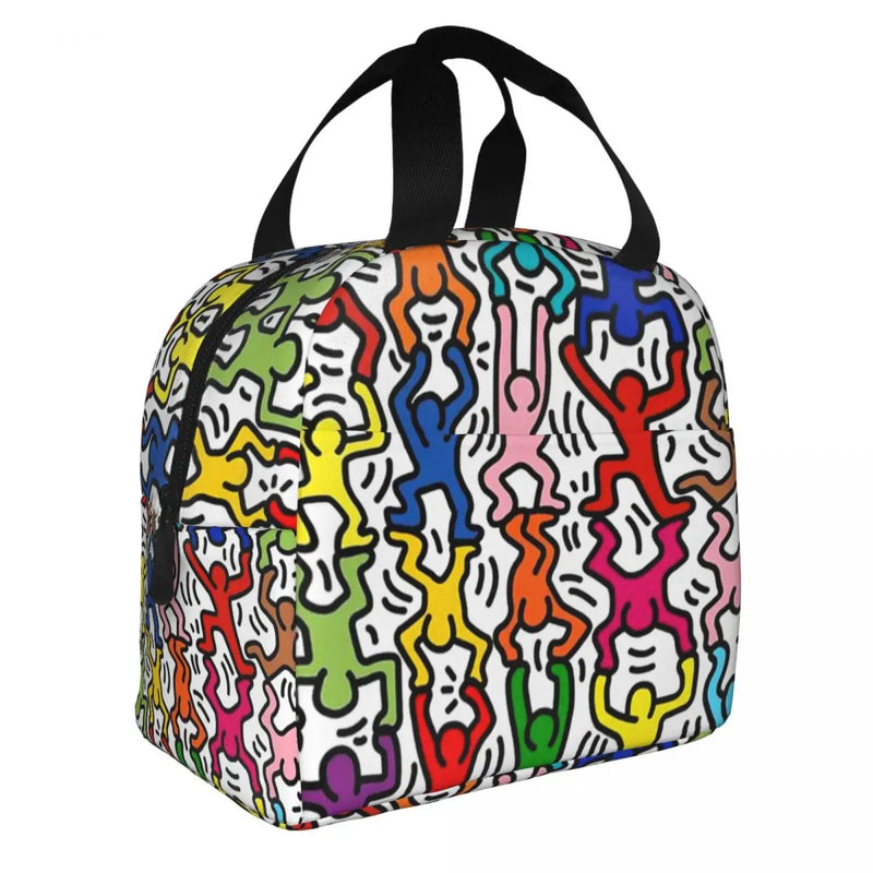 Haring Rainbow Dance Lunch Tote Bag for Women