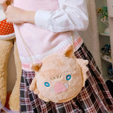 Inosuke Demon Slayer Plush Shoulder Bag Anime Cosplay Costume Gift
