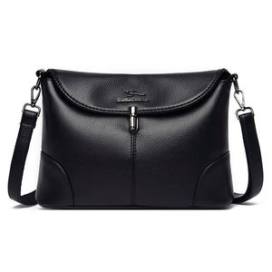 Hasp Leather Shoulder Bag Soft Messenger Bag