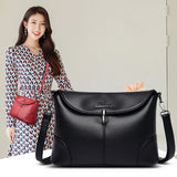 Hasp Leather Shoulder Bag Soft Messenger Bag