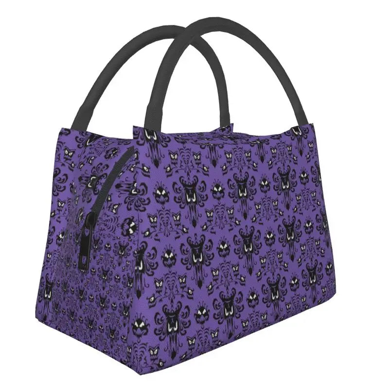 Haunted Mansion Lunch Bag for Women Halloween Ghost Happy Haunts