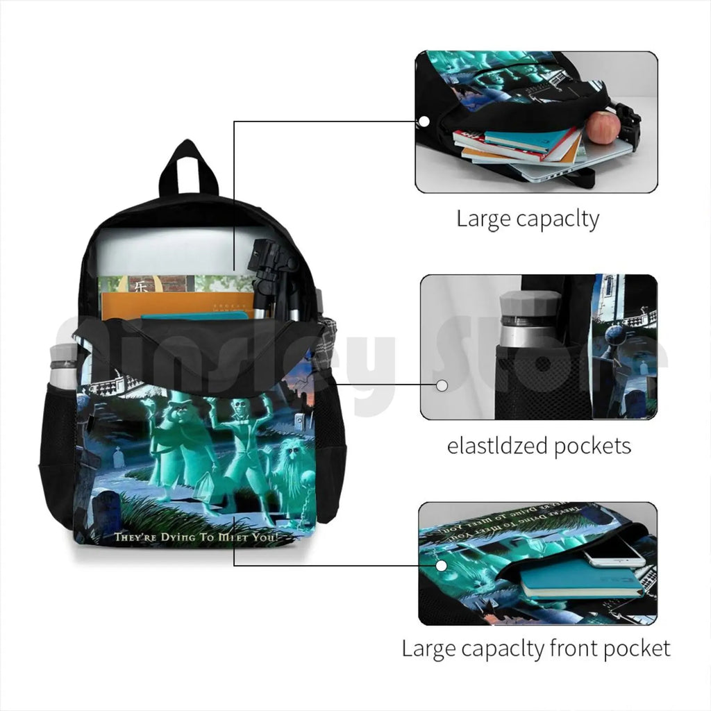 Haunted Mansion Ghosts Advertising Print Backpack