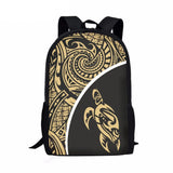 Hawaiian Tribal Turtle Pattern Women Backpack Canvas School Bag