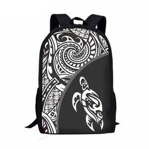 Hawaiian Tribal Turtle Pattern Women Backpack Canvas School Bag