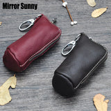 Cowhide Leather Small Bowler Bag Key Pack For Women Men