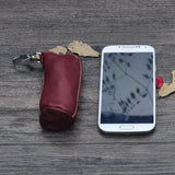 Cowhide Leather Small Bowler Bag Key Pack For Women Men