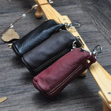 Leather Cylinder Bucket Bag Key Bag for Men and Women