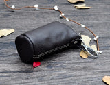 Leather Cylinder Bucket Bag Key Bag for Men and Women
