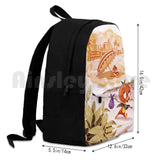 Vintage Orange Bird Outdoor Hiking Backpack
