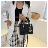 Heart Embossed Small Shoulder Messenger Purses Women Hand Bags