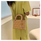 Heart Embossed Small Shoulder Messenger Purses Women Hand Bags