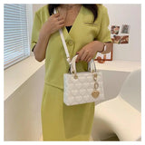 Heart Embossed Small Shoulder Messenger Purses Women Hand Bags