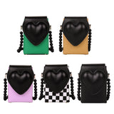 Heart Flap Shoulder Bag Ladies Leather Handbags Female Crossbody Tote