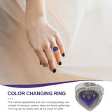 Adjustable Size Heart Gemstone Mood Ring for Kids