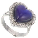 Adjustable Size Heart Gemstone Mood Ring for Kids