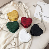 Heart Mini Crossbody Bag Stone Pattern Chain Shoulder Bag