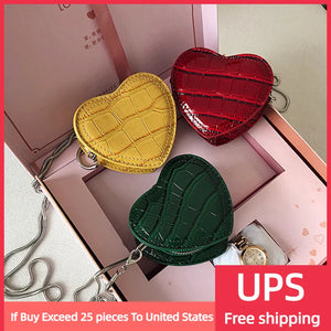 Heart Mini Crossbody Bag Stone Pattern Chain Shoulder Bag