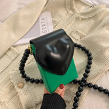 Heart Shaped Beaded Shoulder Bag for Women