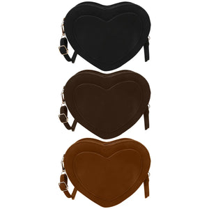 Heart Shaped Shoulder Bag PU Leather Satchel Purse