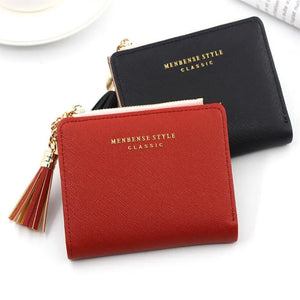 Heart Tassel Women Wallet Small Leather Zipper Purses Female Purse Clutch Bag