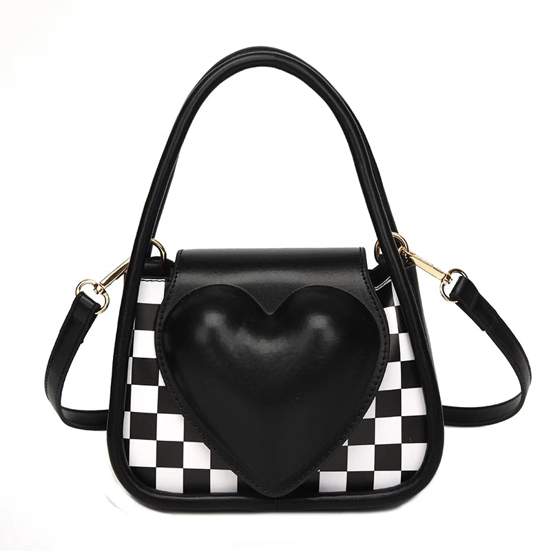 Heart Women's Small Handbag Soft PU Leather Crossbody Shoulder Bag Green Tote