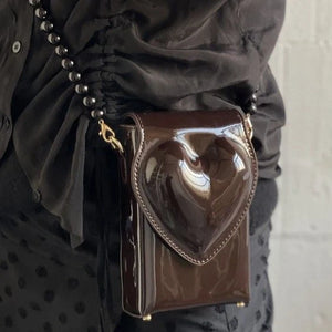 Heart-shaped Harajuku Style Retro Pu Leather Messenger Bag