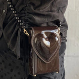 Heart-shaped Harajuku Style Retro Pu Leather Messenger Bag