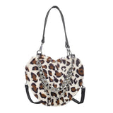 Leopard Print Armpit Bag Winter Plush Women's Handbag
