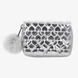 Heart-Shaped Laser PU Wallet Plush Sequin Handbag