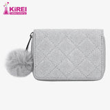 Heart-Shaped Laser PU Wallet Plush Sequin Handbag