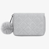 Heart-Shaped Laser PU Wallet Plush Sequin Handbag