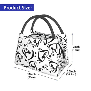 Hearts Music Notes Pattern Lunch Bag And Clef School Lunch Box